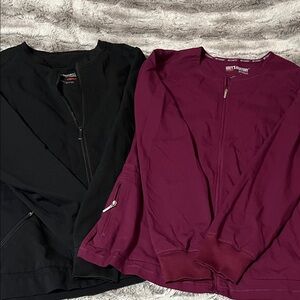 Grey's Anatomy Scrub jacket 2 - Wine and black